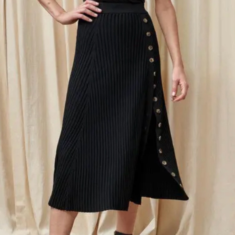 La Ligne Button Front Knit Skirt, Like New